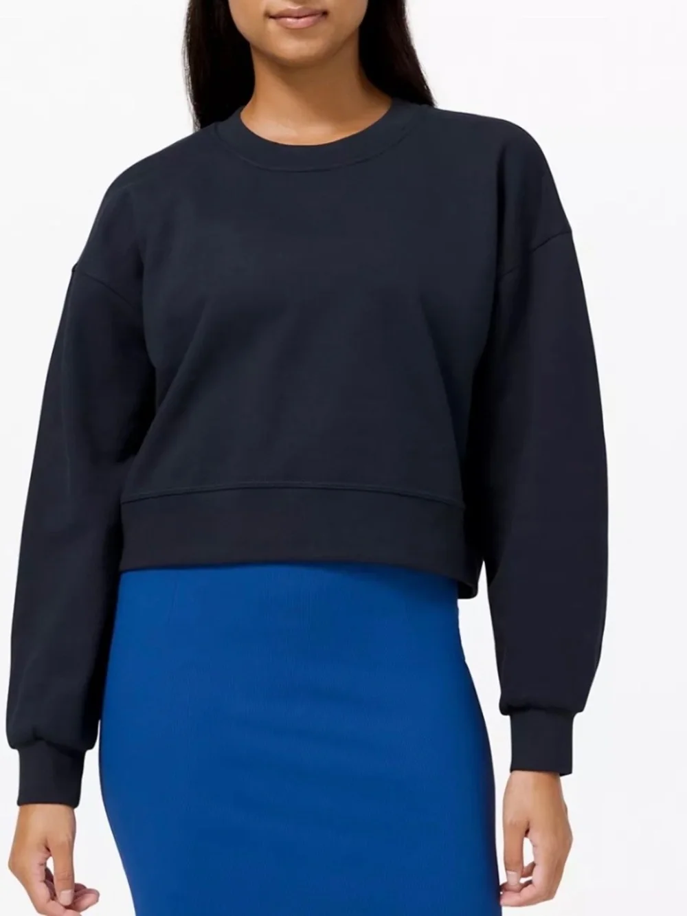Lululemon Perfectly Oversized Cropped Crew size 8 Navy-NWT